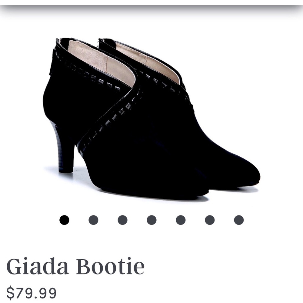 LIFE STRIDE BLACK SUEDE BOOTIE WM 11 STUDDED LOOK